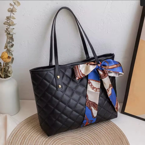 VibeCraft embroidered scarf tote bag